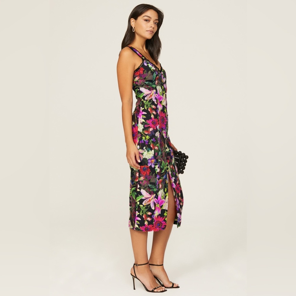Marchesa Notte‎ Botanical Midi Dress in Size 6